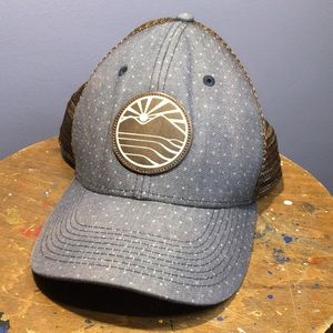 Livinlifeman LLM SnapBack hat mesh back 6 panel patch blue white dot brown cap